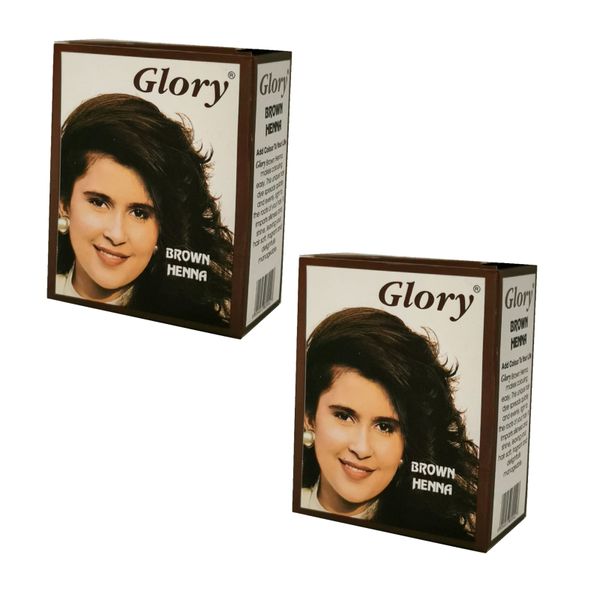 Glory Henna Natural Hair dye - Ammonia Free - Brown - 2 Pack