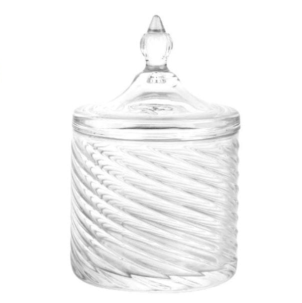 Kitro Spiral Glass Trinket Box 16 x 10 cm