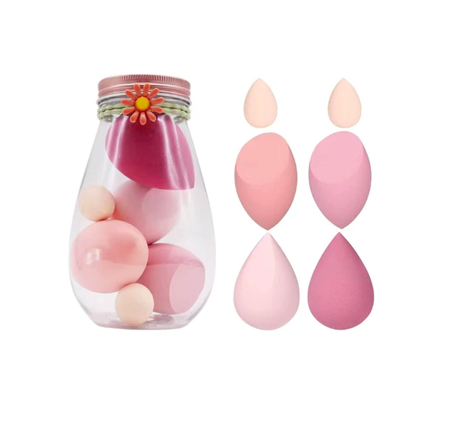 6 Pieces-Beauty Sponge Soft Sponge For Foundation With Gift Jar