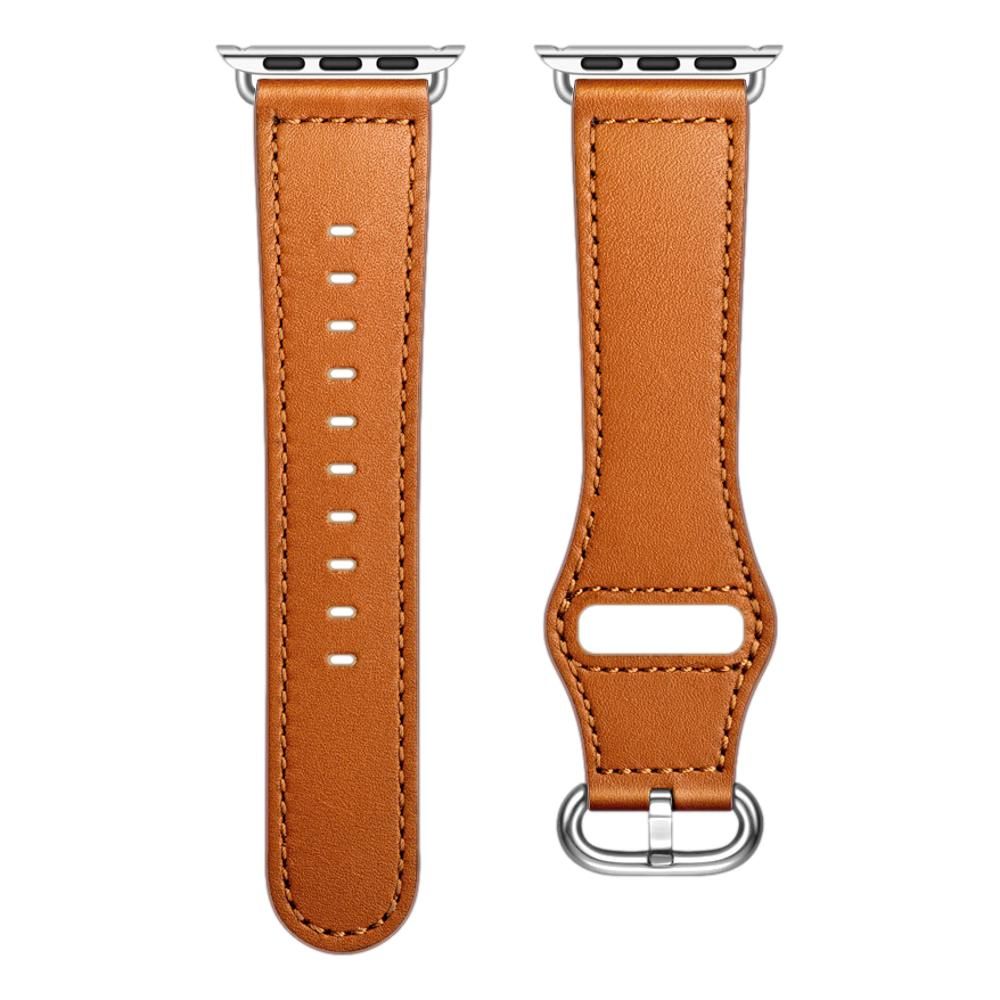 apple watch band leather link 45mm umber