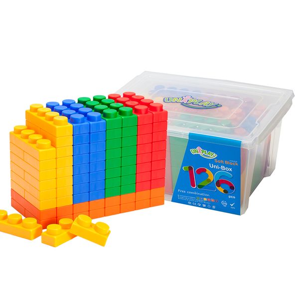 Greenbean Jumbo Educational Mixed Soft Blocks in Storage Tub: 126 Pieces