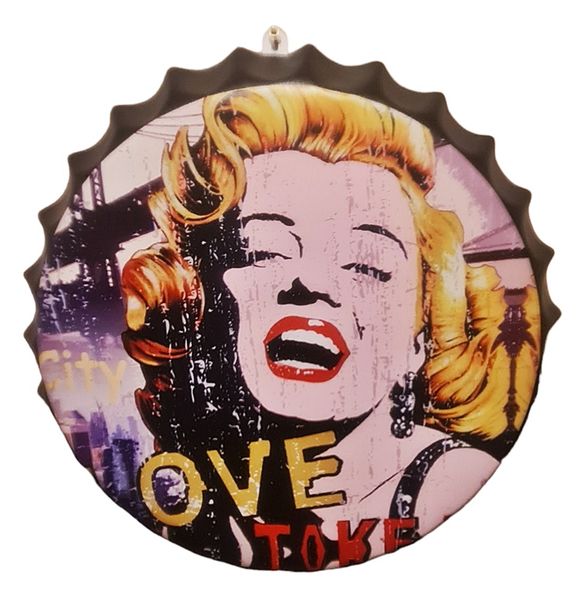 Marilyn Monroe Retro Style Metal Bottle Cap Sports Bar Decor Sign