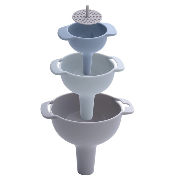 4 Piece Funnel Set with Removable Strainer