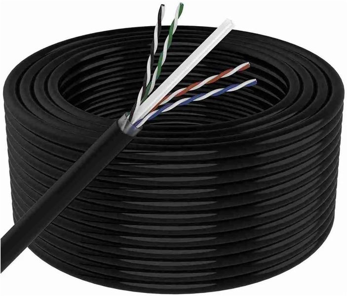 Acconet CAT6 UV Outdoor Ethernet Cable 305m Black CCA SF/TP Roll