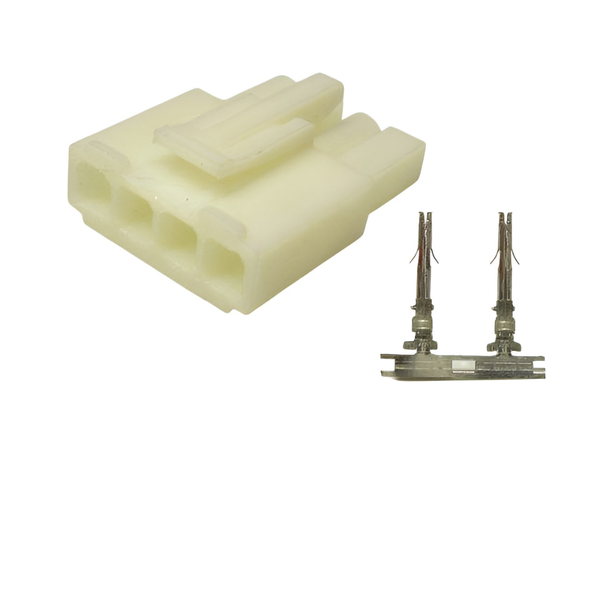 XY138-04F: 4.5mm 4-Way EL In-line Female Connector w/ Release-Lock