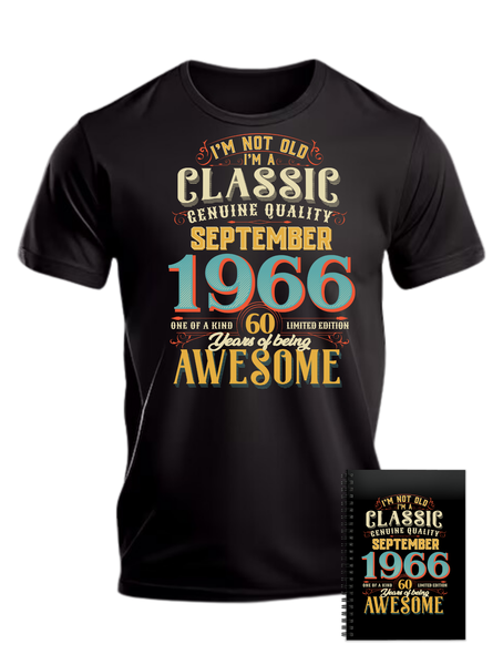 60 Years Old Born in September 1966 Birthday Gift T-shirt
