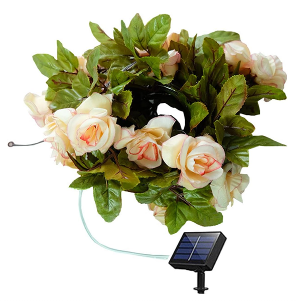 Solar Rose String Lights: 8 Modes, IP65 Waterproof