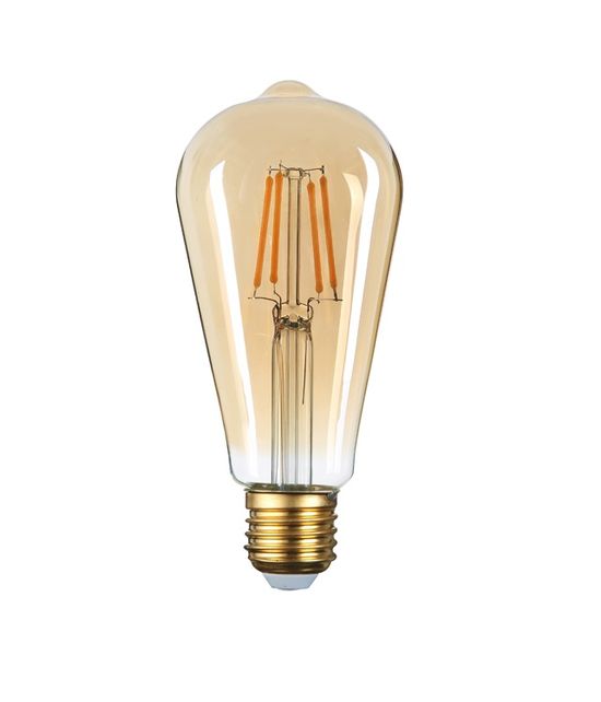 JNC-ST64 4W LED Filament Bulb E27 Warm White Amber x 4 Pieces, Shop Today.  Get it Tomorrow!