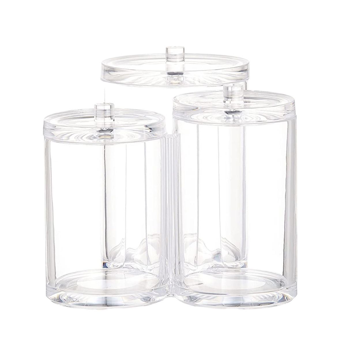 3 Grids Acrylic Cosmetic Organizer Cotton Ball/Swab/ Make Up Wipe