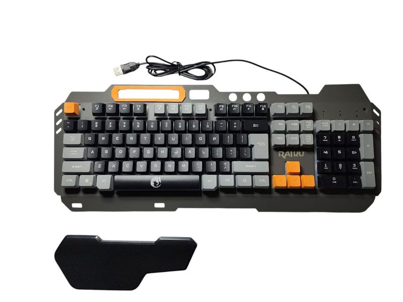 Gaming Keyboard USB Wired Full-Size with Rainbow LED Backlight, Metal Frame