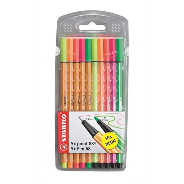 Stabilo 88 Fineliners Set 10 - Neon Assorted
