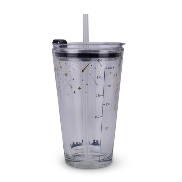 YS - Travelling Mug With Secure Lid - Glass - Printed - 450ml