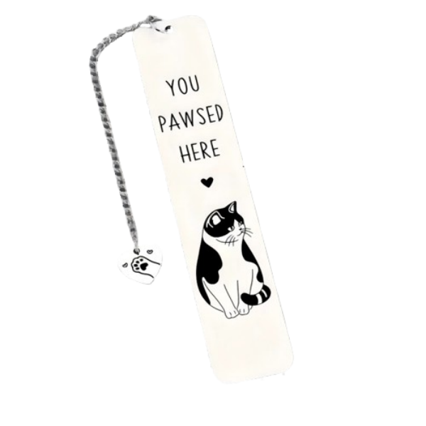 Stainless Steel Simple Cat Lover Inspirational Slogan Bookmark