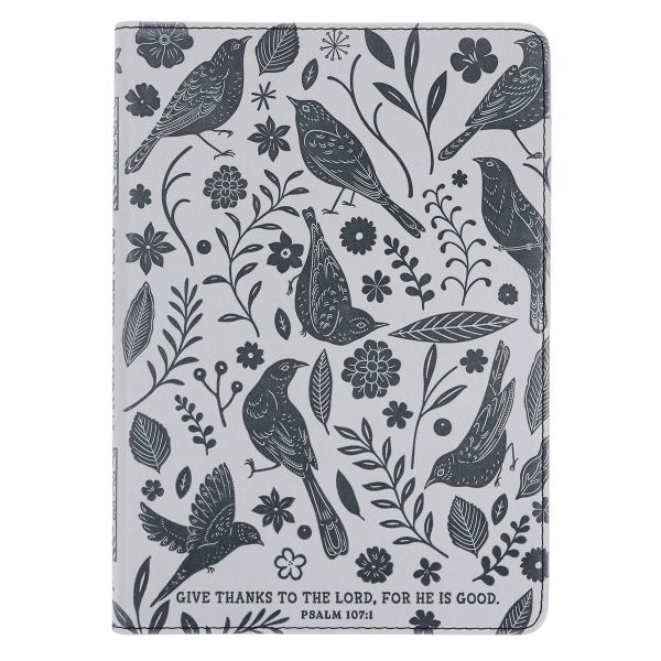 Faux Leather Creative Journal - Give Thanks to the Lord for He Is Good