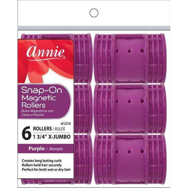 Annie Snap-On Magnetic Rollers Size X-Jumbo 6Ct Purple- 4 Pack