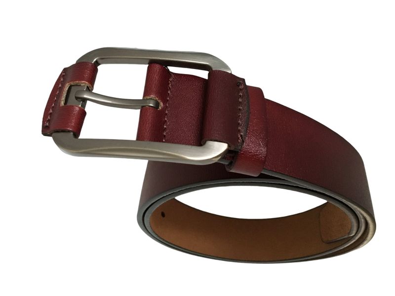 Men Brown Bonded Leather Pin Buckle Belt