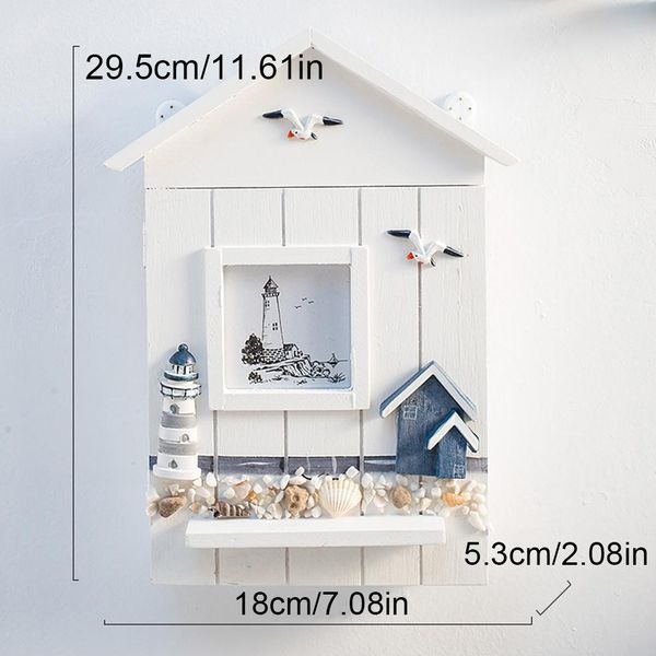 Wood Wall Mounted Key Storage Box Organizer with Sundries Holder, Practical