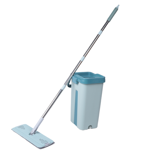 Flat Squeeze Mop with Bucket Hand-Free Wringing Floor Cleaning Mop