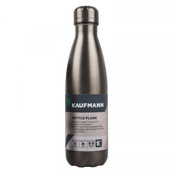 Bulk Pack 4 x Kaufmann Flask Bottle S/Steel Gry 750ml