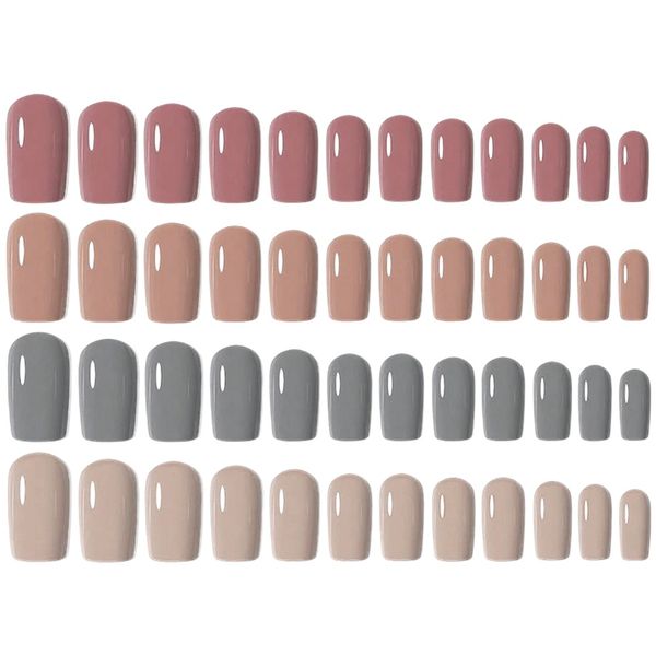 DIY - 96 Piece Glossy Colour Press-On Nail Set