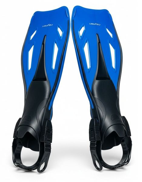 Caymen Junior Swimming &amp; Diving Fins for Kids - Blue &amp; Black (Size UK 9-12)