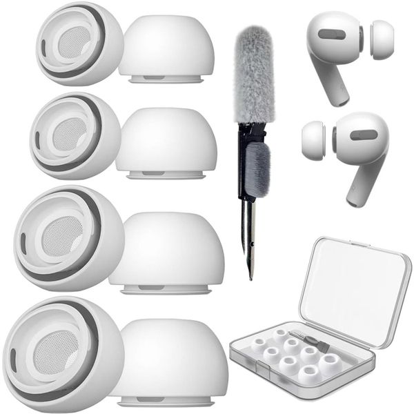 4 Pack Soft Silicone Replacement Earbud Tips Compatible With AirPods Pro1 2