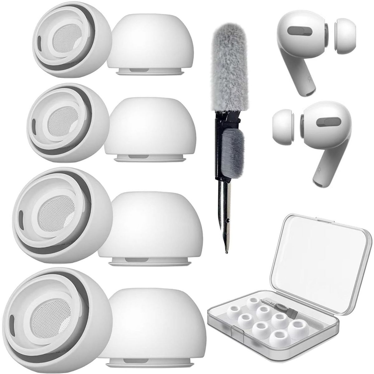 4 Pack Soft Silicone Replacement Earbud Tips Compatible With