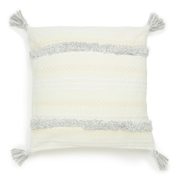 George &amp; Mason - Boho Grey Scatter Cushion with Tassels 50 x 50