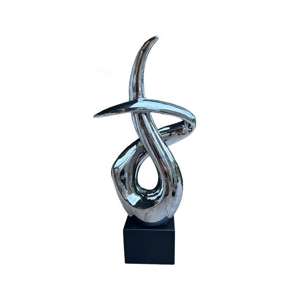 Silver Twirl Sculpture Home Decor Ornament