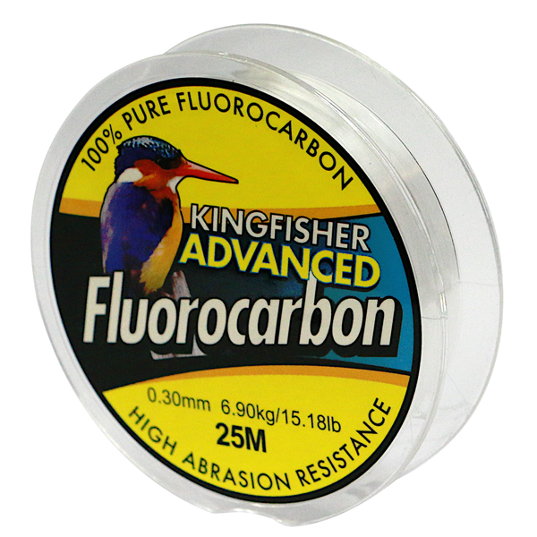 Kingfisher Advanced Fluorocarbon Leader Line 25m (66Lb/30Kg) (Clear)