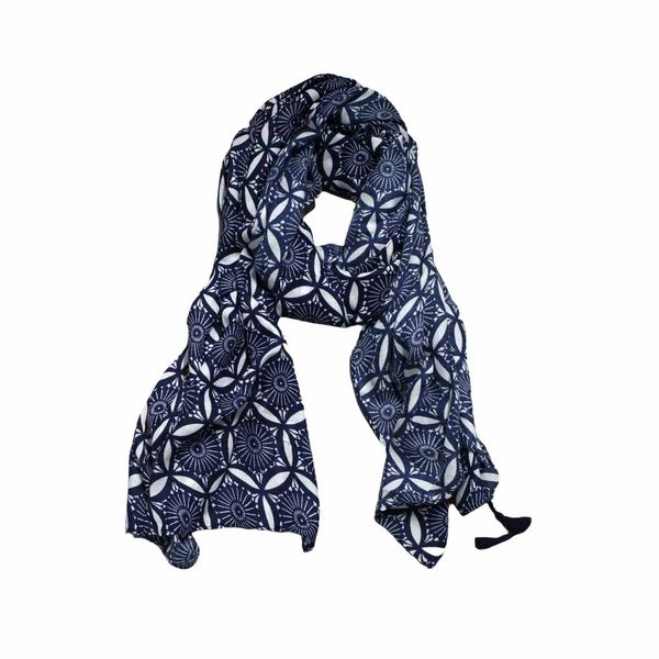 Scarf Navy &amp; White