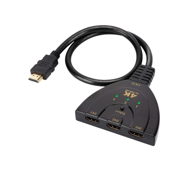 Hdmi Switch 3-Port 4K Hdmi Switcher Full Hd1080P image