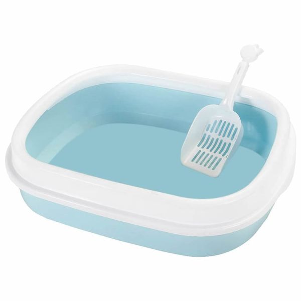 Cat Litter Box, Large Size With High Sides with Pvc Cat Litter Scooper