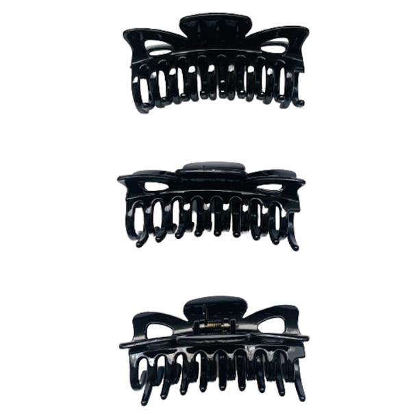 Round Hair Claw - Gloss Black - 9cm