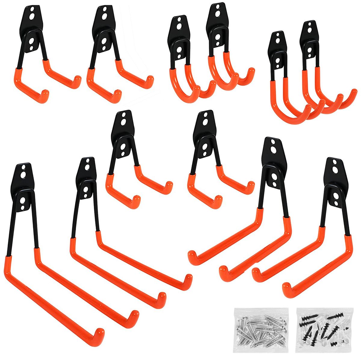 Mix Box Wall Mount Garage Utility Hooks – 12 Piece