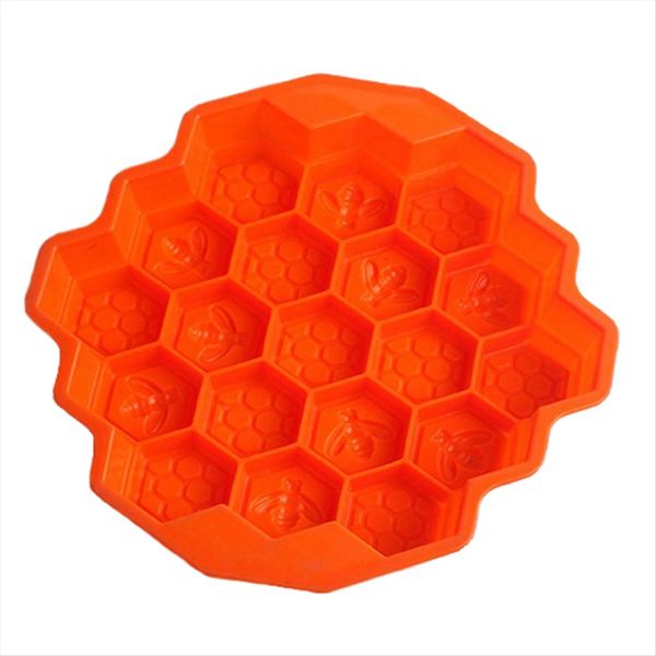 Honeycomb Silicone Soap Mold 19-Hole Baking Cake (Orange)