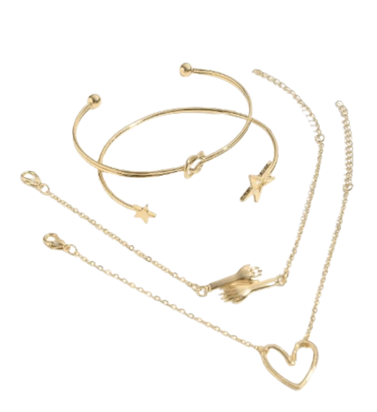 Bohemian Goth Style Women's Bangle - 4 Pieces