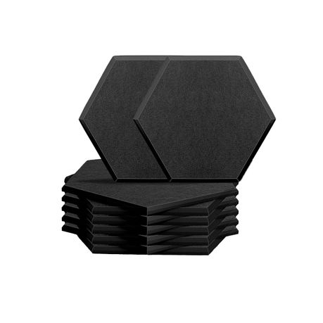 12 Pack Hexagon Acoustic Panels Self Adhesive Sound Proof Panels For Wall Image