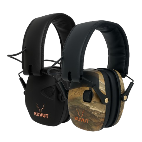 KuVut Electronic Shooting Earmuffs - Black and Camo - 2 pack