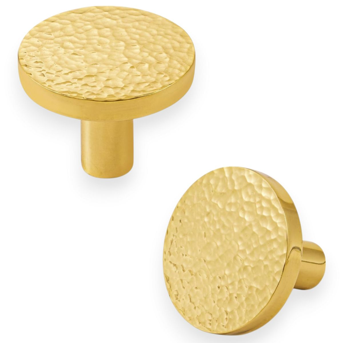 ForgeKnob Solid Hammered Metal Round Handles Cabinet Door Dresser Knobs