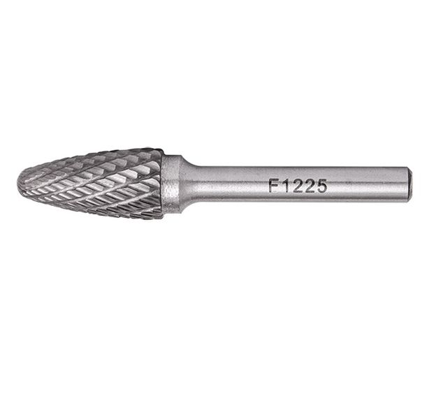 Rotary Burr Tungsten 12x25x6mm Conical Round Point - 4 Pack