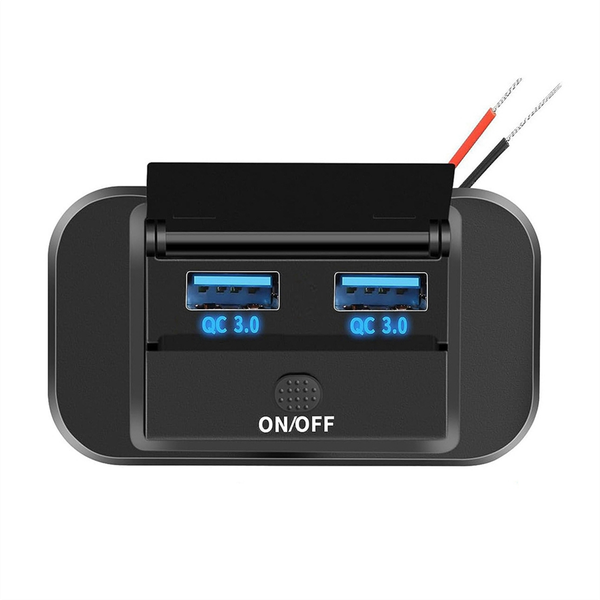 Dual USB PD Type C Quick charger Socket 12V/24V QC3.0 Power Adapter