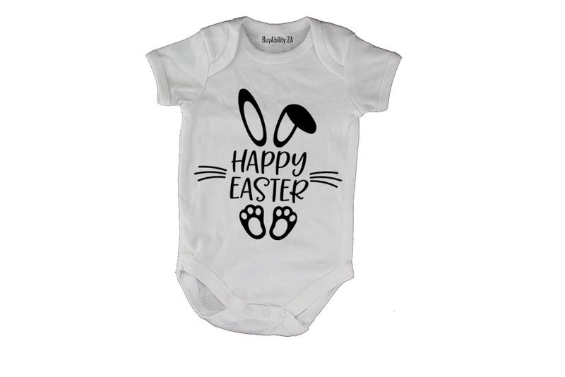 Happy Easter - Bunny Feet - Short Sleeve - Baby Grow