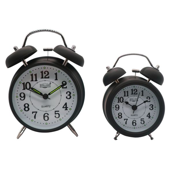 Vintage Twin Bundle Big and Small Alarm Clock Combo