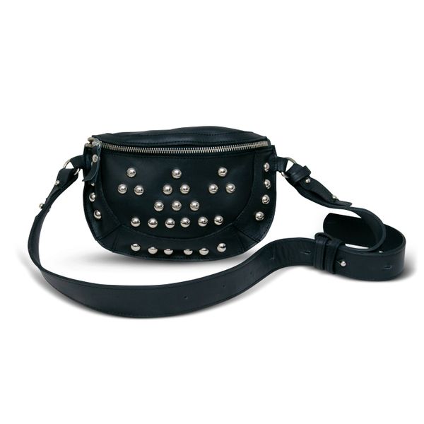 1984 Deluxe Brand Genuine Leather Black Studded Bag