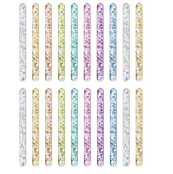 20 Piece Glitter Resin Popsicle Sticks - Multicolor