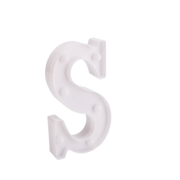 White Plastic Wall Mount 22 cm LED Letter S