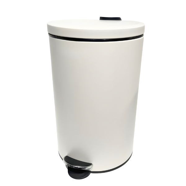 Stainless Steel Pedal Bin - 12L Compact Waste Bin with Soft-Close Lid