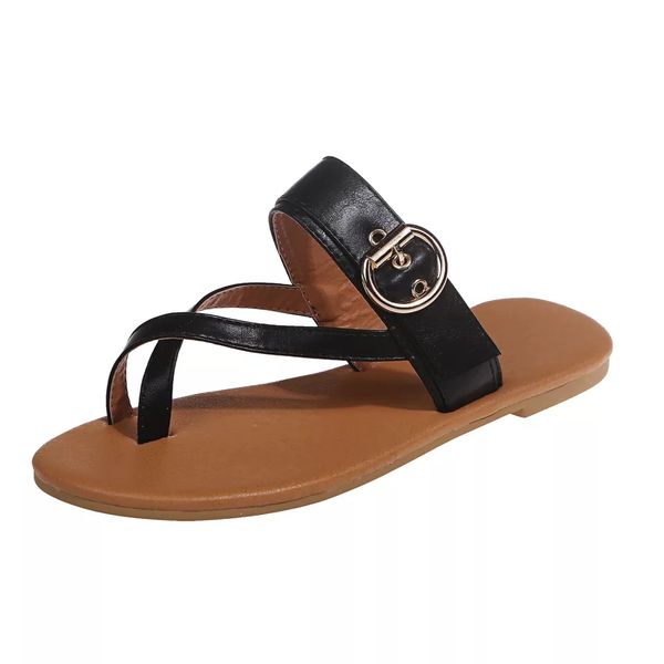 Summer Shoes, Clip Toe Casual Buckle Ladies Slides/Flat Shoes