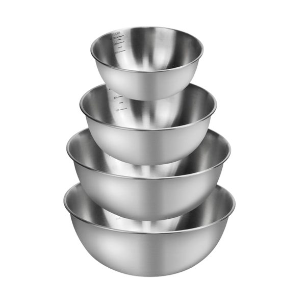 Large Mixing Bowl Set with Measurements - Set Of 4